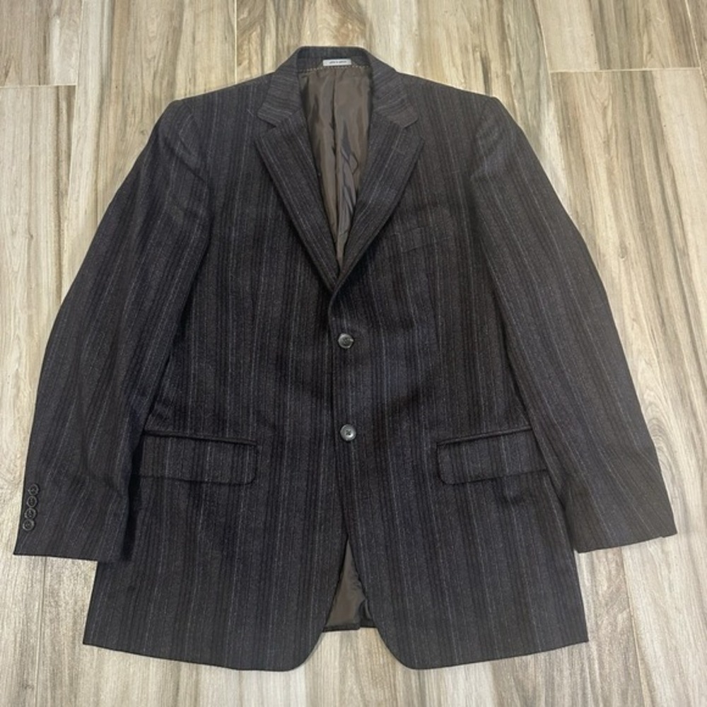 Ermenegildo Zegna Angora Wool Blazer Jacket Sport Coat Brown 40R Academia Casual